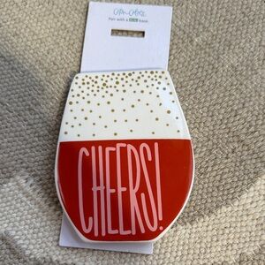 Happy Everything Red and White Cheers mini attachment.. EUC